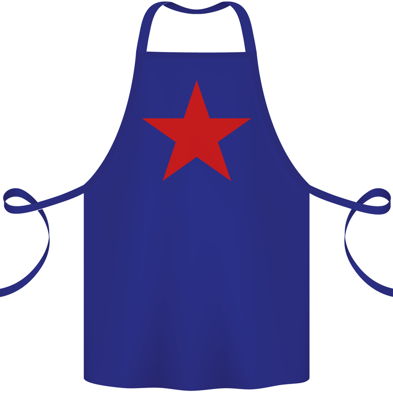 Red Star Army As Worn by Cotton Apron 100% Organic Royal Blue
