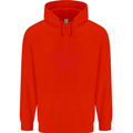 Red Star Army As Worn by Mens 80% Cotton Hoodie Bright Red