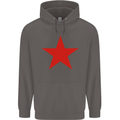 Red Star Army As Worn by Mens 80% Cotton Hoodie Charcoal