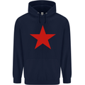 Red Star Army As Worn by Mens 80% Cotton Hoodie Navy Blue