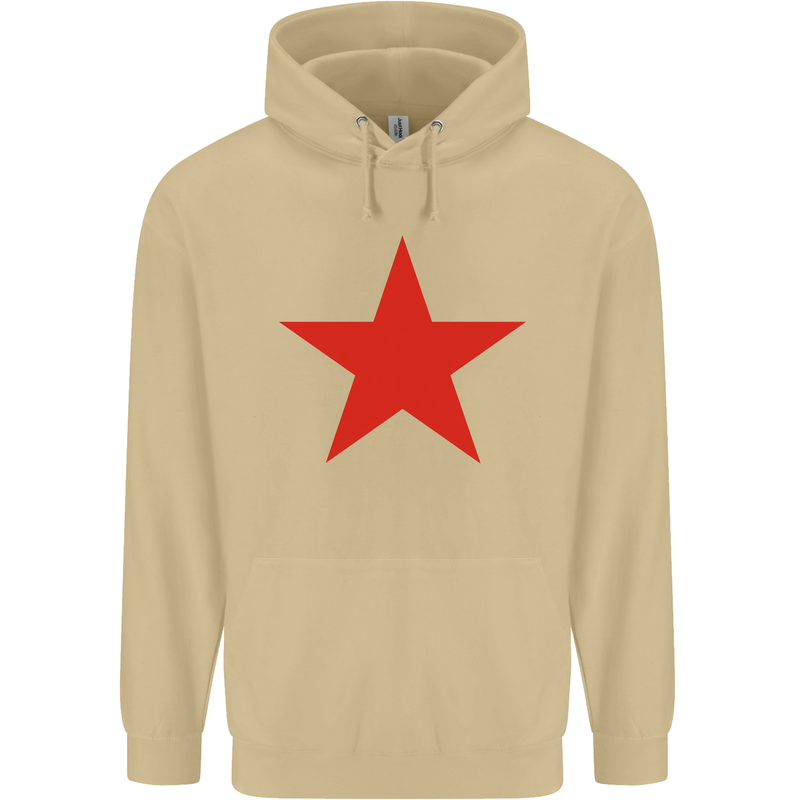 Red Star Army As Worn by Mens 80% Cotton Hoodie Sand