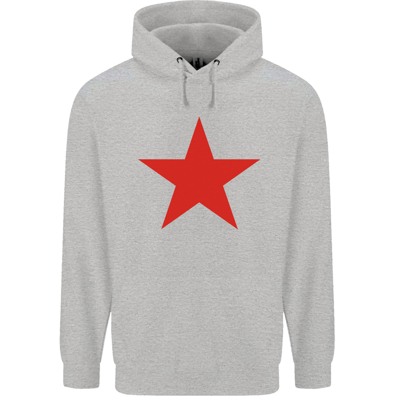 Red Star Army As Worn by Mens 80% Cotton Hoodie Sports Grey