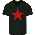 Red Star Army As Worn by Mens V-Neck Cotton T-Shirt Black