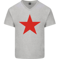 Red Star Army As Worn by Mens V-Neck Cotton T-Shirt Sports Grey