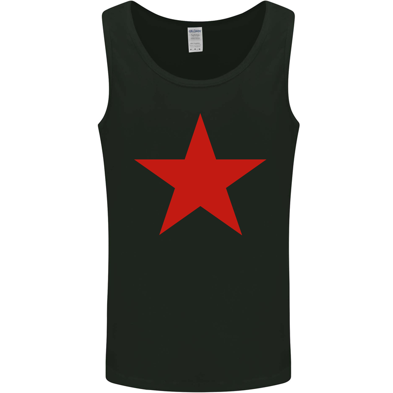 Red Star Army As Worn by Mens Vest Tank Top Black