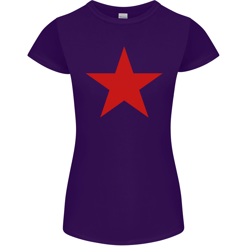 Red Star Army As Worn by Womens Petite Cut T-Shirt Purple