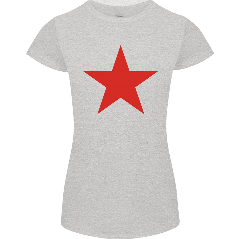 Red Star Army As Worn by Womens Petite Cut T-Shirt Sports Grey