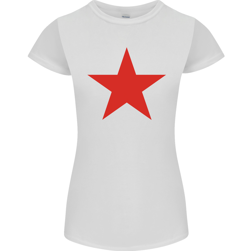 Red Star Army As Worn by Womens Petite Cut T-Shirt White