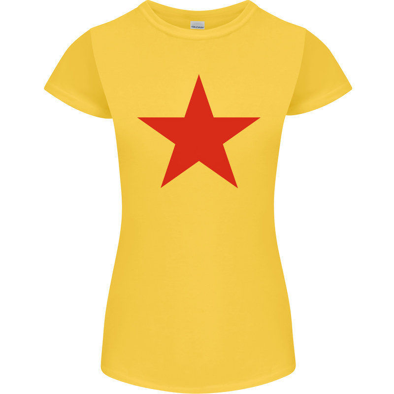 Red Star Army As Worn by Womens Petite Cut T-Shirt Yellow