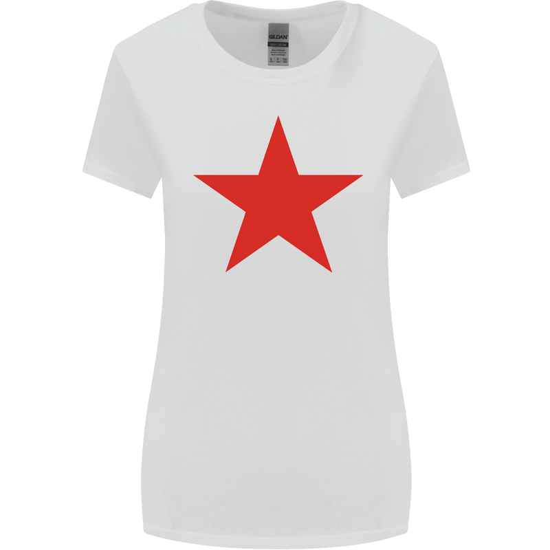 Red Star Army As Worn by Womens Wider Cut T-Shirt White