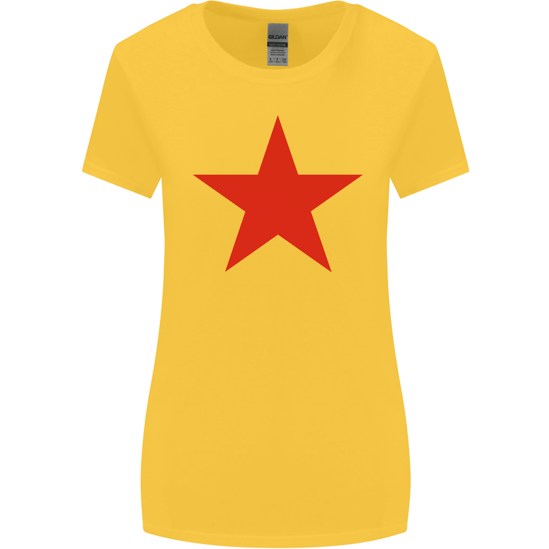 Red Star Army As Worn by Womens Wider Cut T-Shirt Yellow