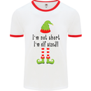 I'm Not Short I'm Elf Sized Funny Christmas Mens White Ringer T-Shirt White/Red