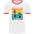 Motocross Father & Son Father's Day Mens White Ringer T-Shirt White/Red