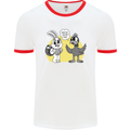 Easter Funny Chicken Eggs & Rabbit Mens Ringer T-Shirt White/Red