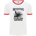 Skydiving Parachute & Balls Skydiver Funny Mens White Ringer T-Shirt White/Red