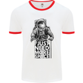 I Just Need More Space Funny Astonaut Mens White Ringer T-Shirt White/Red