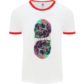 Synthesize Skulls Mens White Ringer T-Shirt White/Red