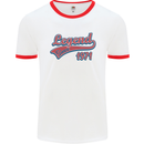 Legend Since 52nd Birthday 1971 Mens Ringer T-Shirt White/Red