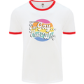 Proud To Be Gay LGBT Pride Awareness Mens White Ringer T-Shirt White/Red