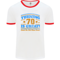 70th Birthday Turning 70 Is Great Year Old Mens White Ringer T-Shirt White/Red