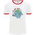 Help Me Climate Change Environment Mens Ringer T-Shirt White/Red