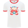 Golf See You at Hole Funny 19th Hole Beer Mens White Ringer T-Shirt White/Red