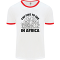 The Five Wild Animas to See in Africa Mens White Ringer T-Shirt White/Red