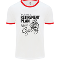 Cycling Retirement Plan Cyclist Bicycle Mens White Ringer T-Shirt White/Red