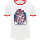 Bah Humbug Grumpy Christmas Owls Mens White Ringer T-Shirt White/Red