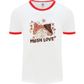 Mush Love Funny Mushroom Mycology Mens Ringer T-Shirt White/Red