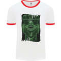 VR Man Virtual Reality Gaming Gamer Mens White Ringer T-Shirt White/Red