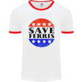 Save Ferris Distressed Mens White Ringer T-Shirt White/Red