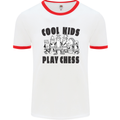 Cool Kids Play Chess Funny Game Player Mens White Ringer T-Shirt White/Red