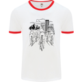 Bike Ride Cycling Cyclist Bicycle Road MTB Mens White Ringer T-Shirt White/Red