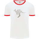 Kangaroo Ecology Mens White Ringer T-Shirt White/Red