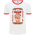 Christmas Mistle No Funny Bah Humbug Mens White Ringer T-Shirt White/Red