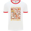 Funny Vinyl Records Turntable Music LP Mens Ringer T-Shirt White/Red