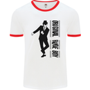 Original Rude Boy 2Tone 2 Tone SKA Mens White Ringer T-Shirt White/Red