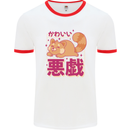 Kawaii Red Panda Japanese Cute Mens White Ringer T-Shirt White/Red