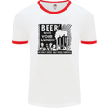 Beer with Your Lunch Funny Alcohol Mens White Ringer T-Shirt White/Red