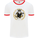 A Viking Man Mens White Ringer T-Shirt White/Red