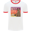 Equestrian Best Horse Mom Ever Funny Mens White Ringer T-Shirt White/Red