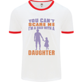 Dad With a Daughter Funny Fathers Day Mens Ringer T-Shirt White/Red