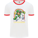 Lepricorn Funny St Patricks Day Leprechaun Mens White Ringer T-Shirt White/Red