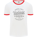 Vintage Year 21st Birthday 2002 Mens Ringer T-Shirt White/Red