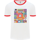 A Vibrant Sagittarius Star Sign Zodiac Mens Ringer T-Shirt White/Red