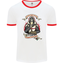 St Georges Day England Flag Knights Templar Mens White Ringer T-Shirt White/Red