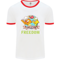 Education Is Freedom Teaching Teacher Mens White Ringer T-Shirt White/Red