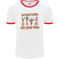 Vegan Living Life on the Veg Vegetarian Mens White Ringer T-Shirt White/Red