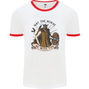 May the Norse Be With You Funny Viking Mens Ringer T-Shirt White/Red